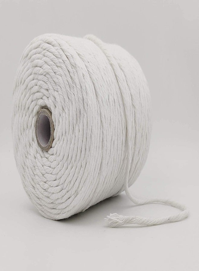 BOBBINY | Single Strand Cotton Macrame Cord Thread Rope for Crafts, Macrame DIY and Other Projects | White | 4mm, 20 Meter - Image 2